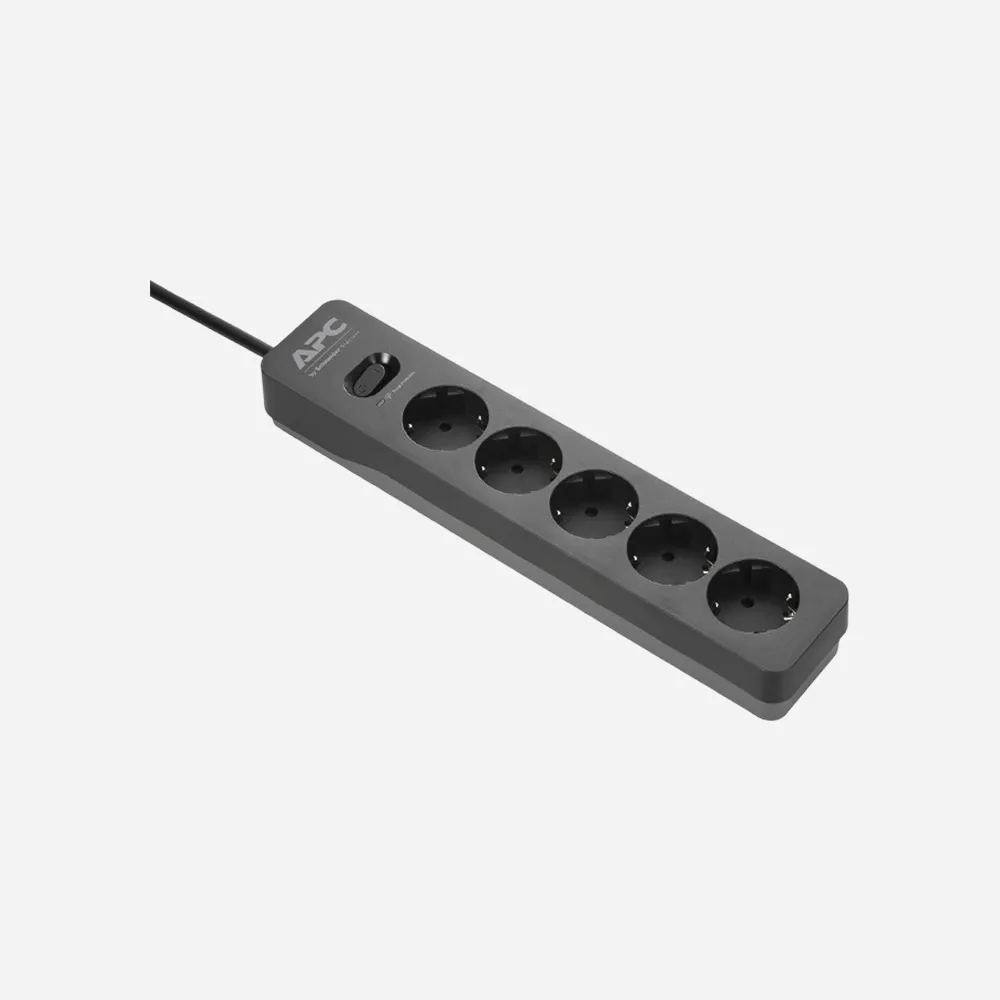 APC Essential SurgeArrest Power Strip 5 Outlets 2 USB Ports, 230V Germany Plug Black