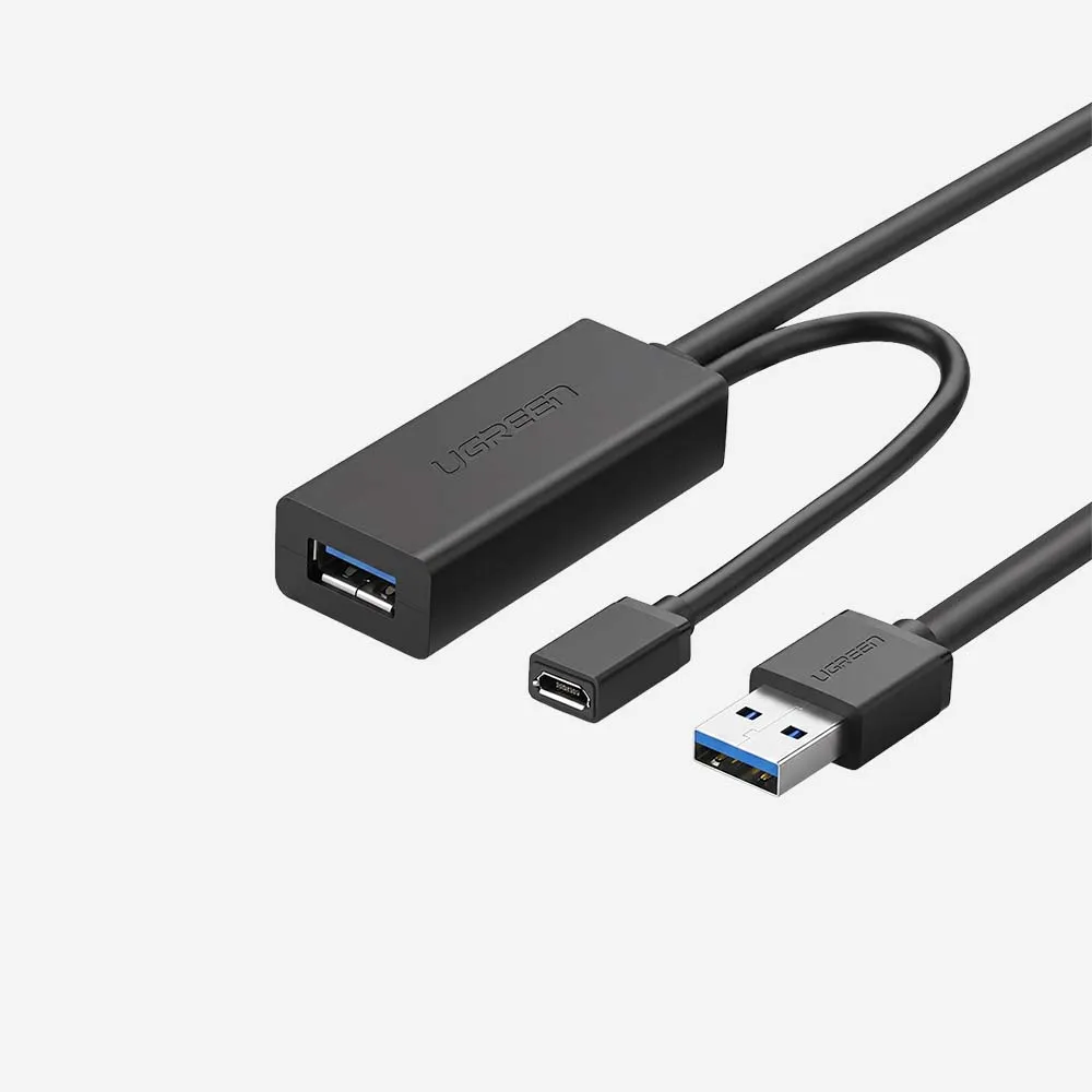 UGREEN 20826 2-in-1 USB 3.0-A Male to Female+Micro USB Ext-5m Black