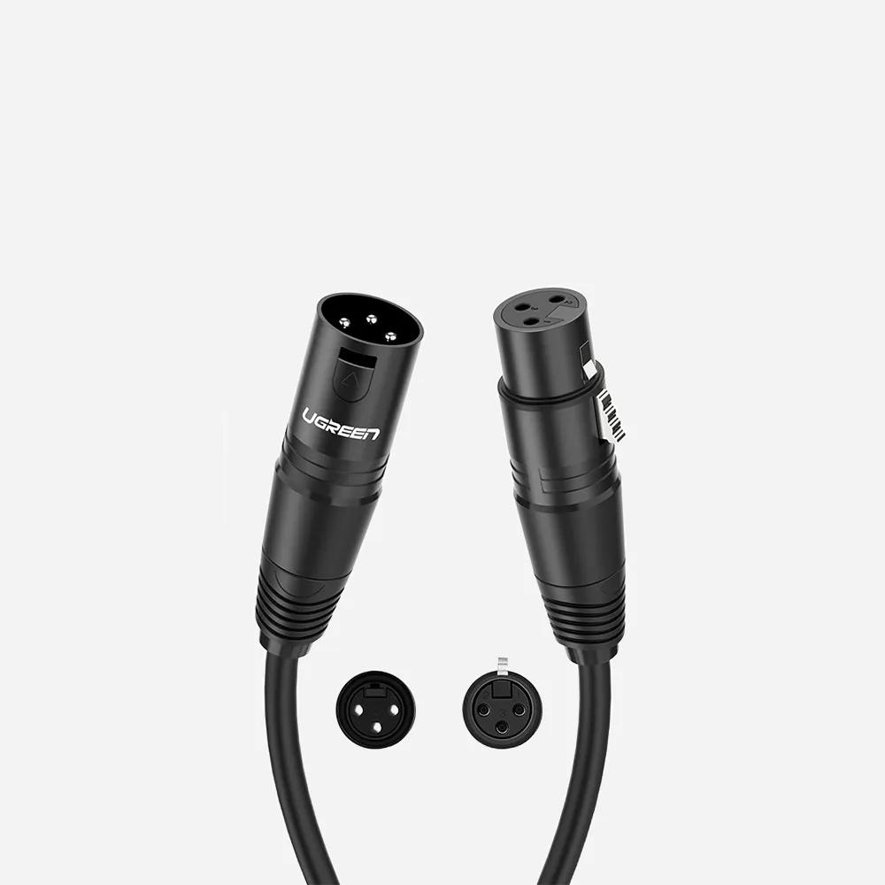 UGREEN 20712 5m XLR Cannon Male to Female Microphone Extension Audio Cable Black