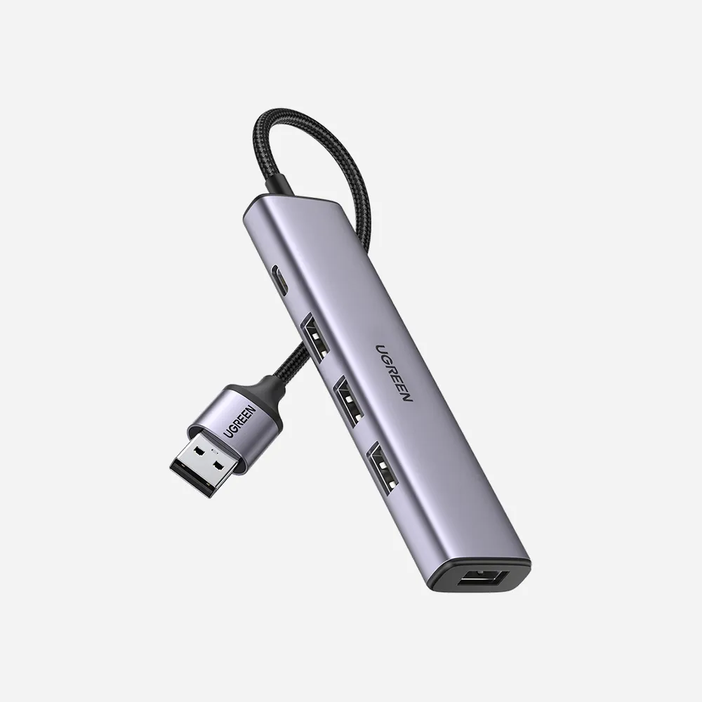 [20805] UGREEN CM473 5-in1 1-Port USB-C to 4-Port USB-A Hub Adapter (Gray 20805)