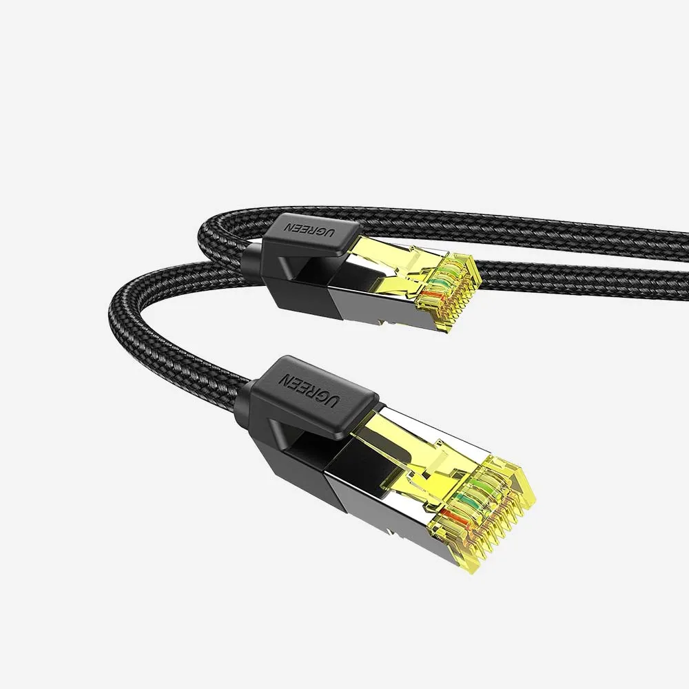 [30791] UGREEN 30791 NW150 Cat 7 10m Pure Copper  Ethernet Braided Cable Black