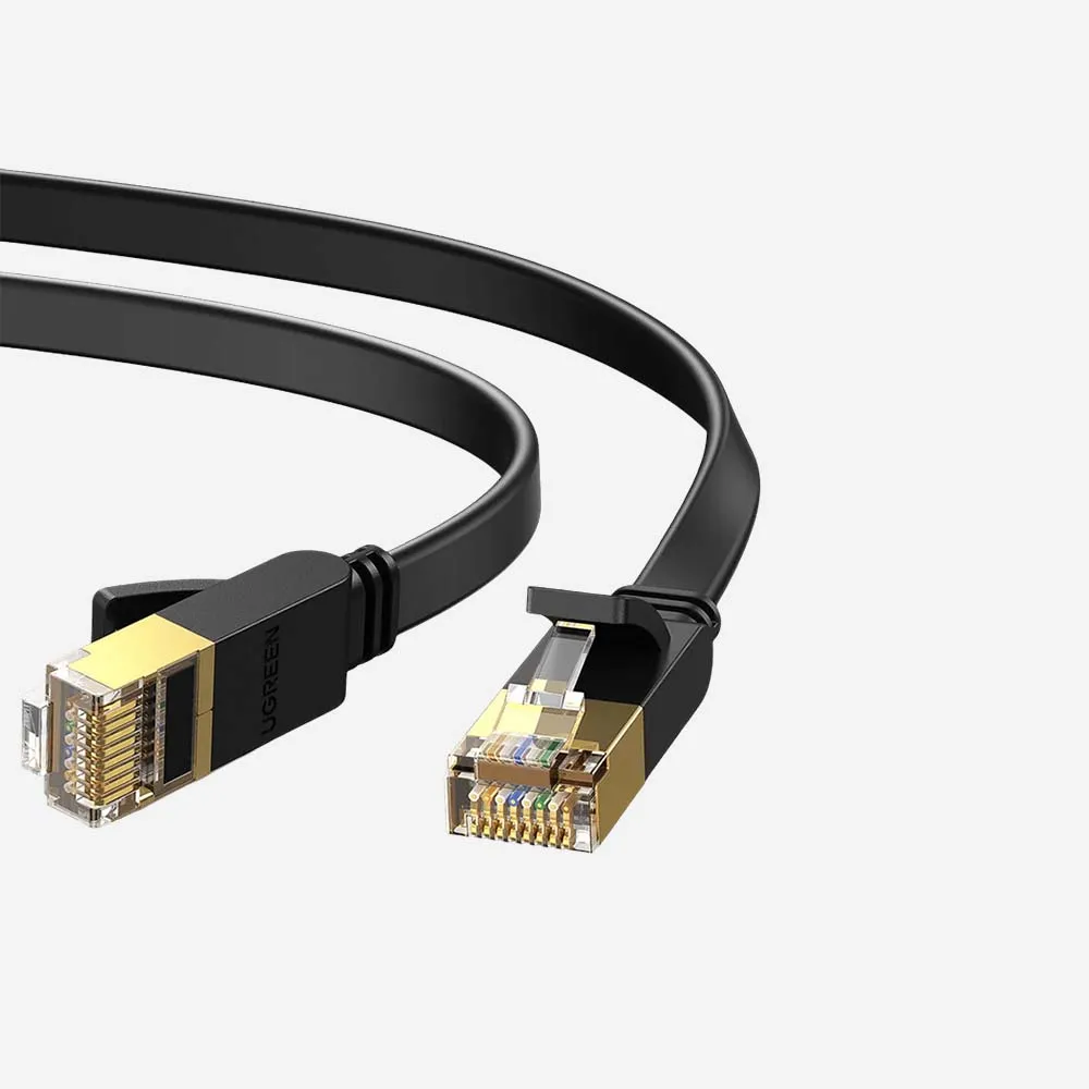 [11260] UGREEN NW106 Cat 7 U/FTP 1m Flat Ethernet Cable Black (11260)