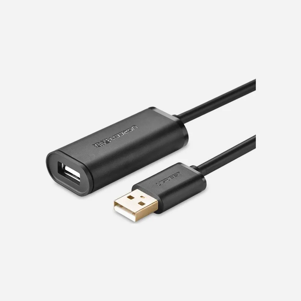 [10323] UGREEN 10323 USB-A 2.0 15m Extension Cable with Chipset Black