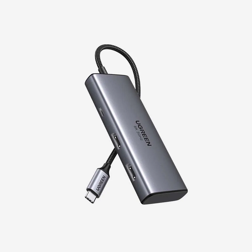 [15852] UGREEN 15852 Revodok 206 6 in 1 USB-C Hub 2xHDMI 4K60Hz 2xUSB-A 3.0 1xUSB-C 3.0 PD 8K