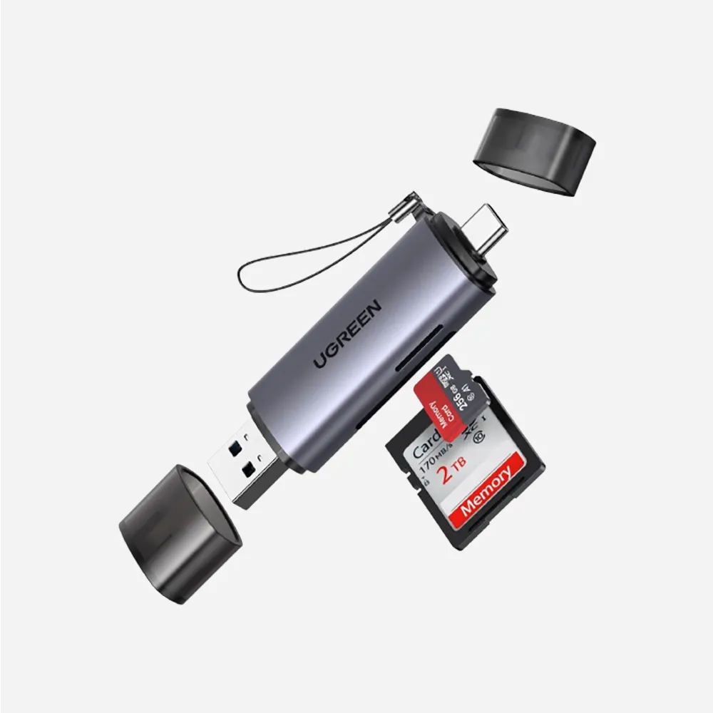 [80191] UGREEN USB-C +USB TF/SD 3.0 Card Reader Multifunction Card Reader Black (80191)