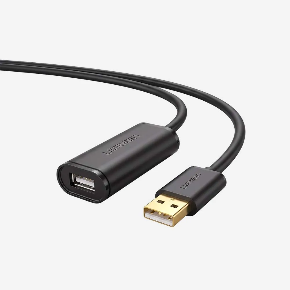 [10321] UGREEN 10321 USB-A Male to USB-A Female 10m Active Extension Cable with Chipset Black