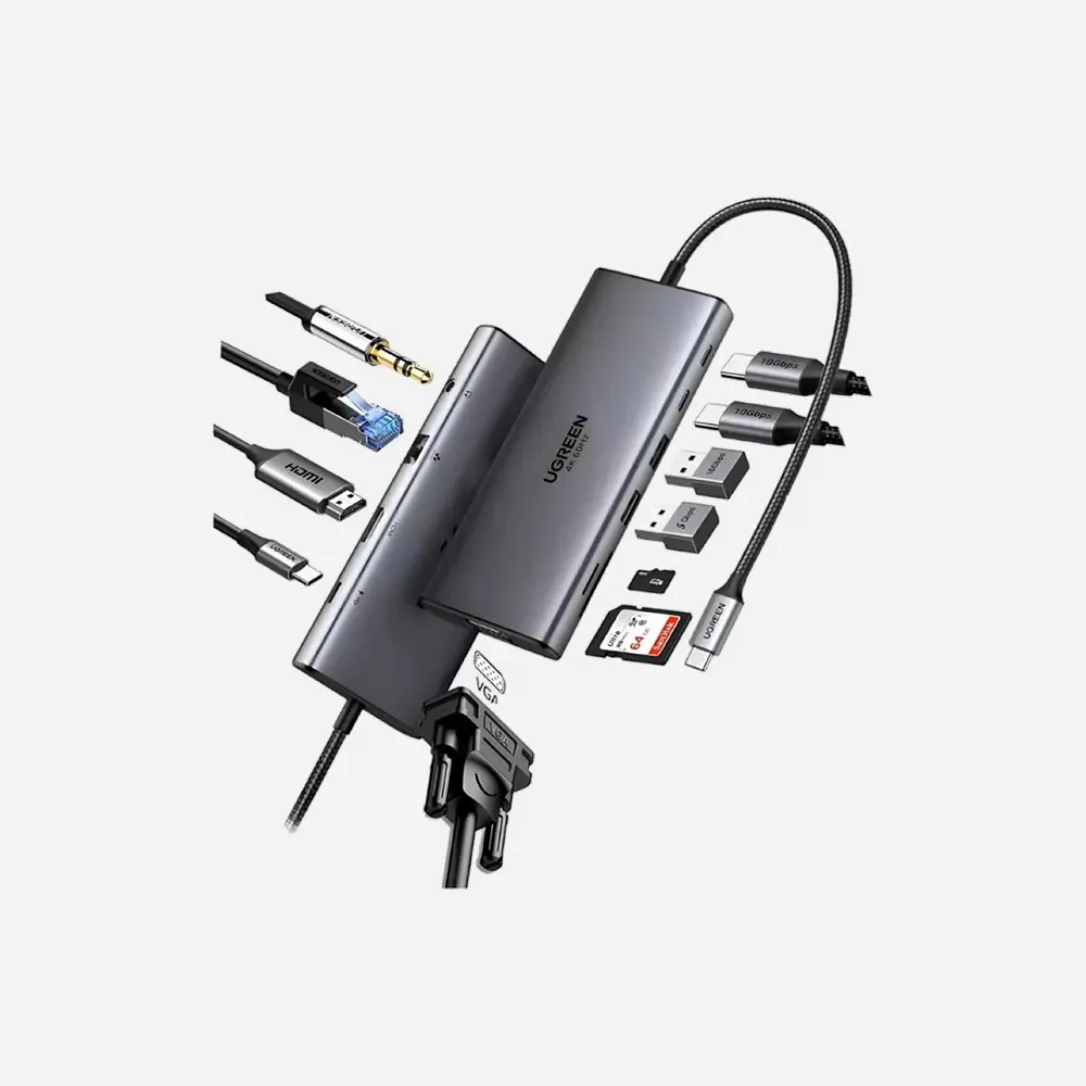 [45520] UGREEN 11-in-1 USB-C Docking Station 4K@60Hz HDMI 100W PD Gigabit Ethernet - 45520