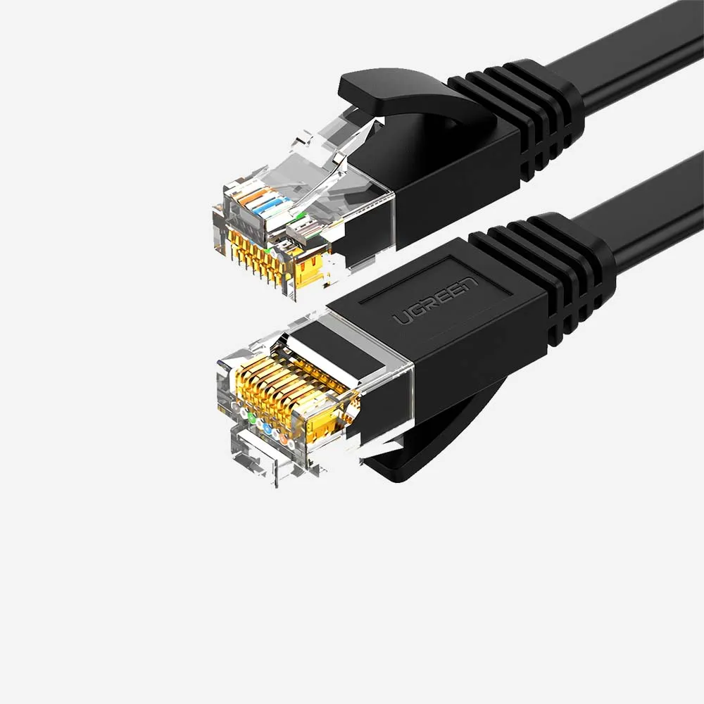[50175] UGREEN 50175 Cat6 U/UTP 3m Flat Ethernet Cable Black