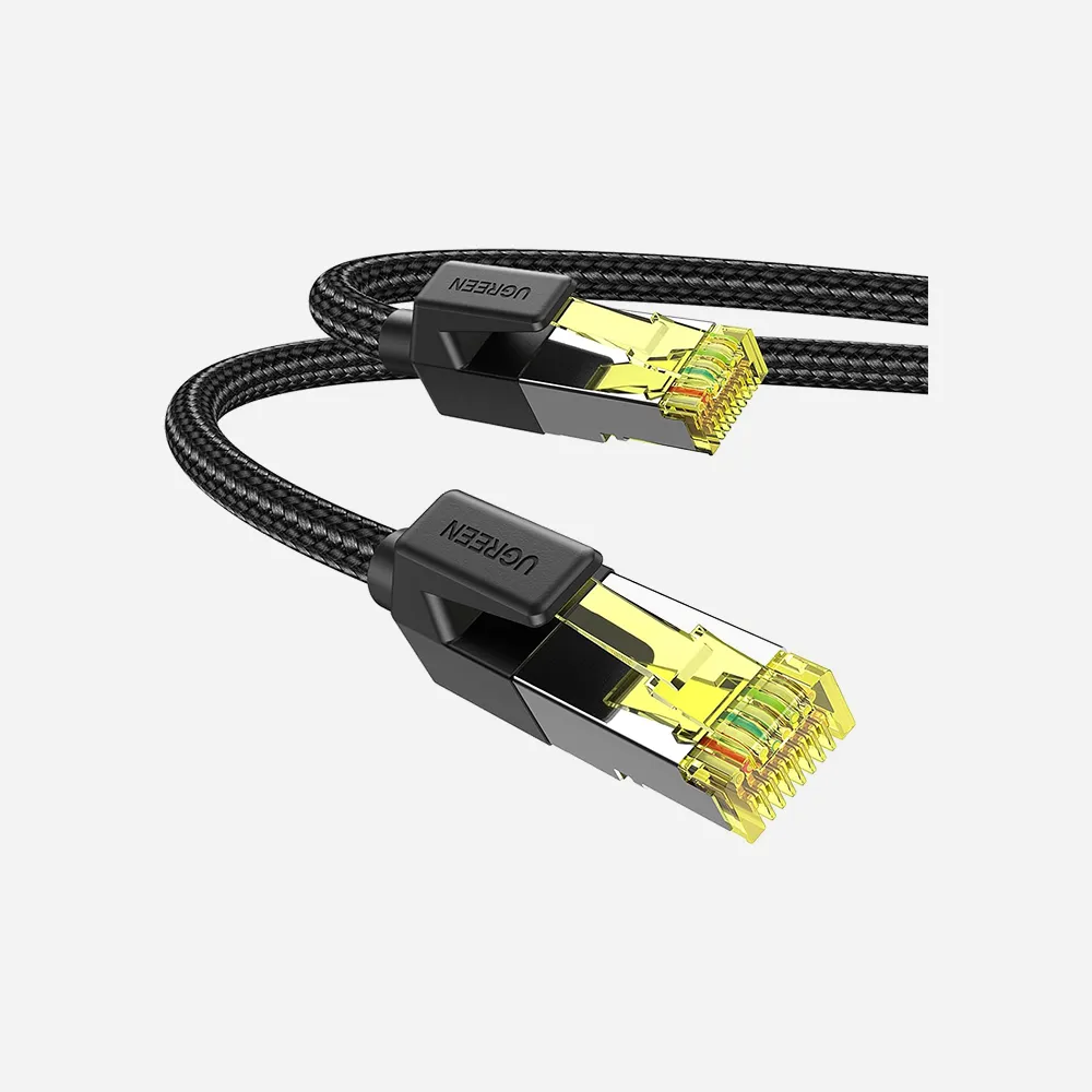 UGREEN 80423 Cat7 2m Shielded Round Braided Ethernet Cable Black