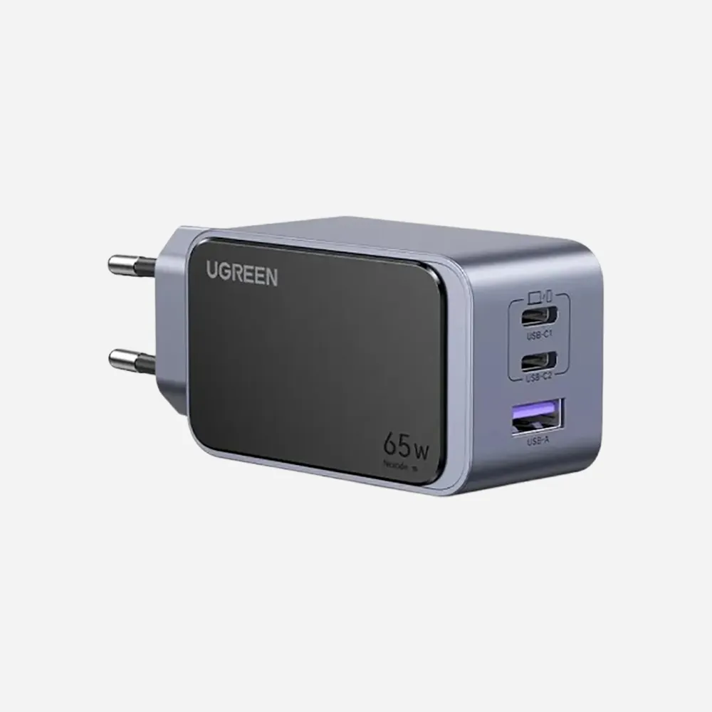 UGREEN 35042 Nexode 65W GaN Fast Wall Charger with Power Delivery 2x USB-C, 1x USB-A