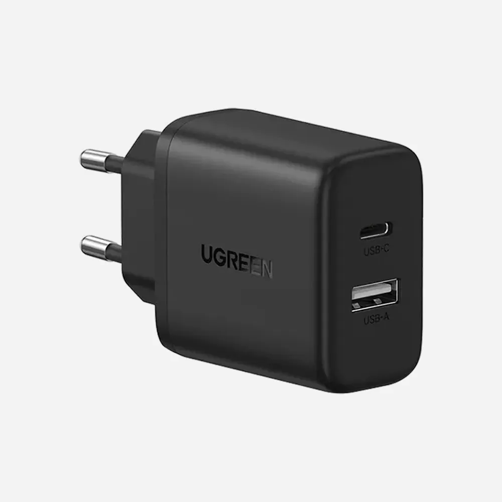 [45302] UGREEN X227 20W GaN Wall Charger 1x USB-A 1x USB-C Black-45302