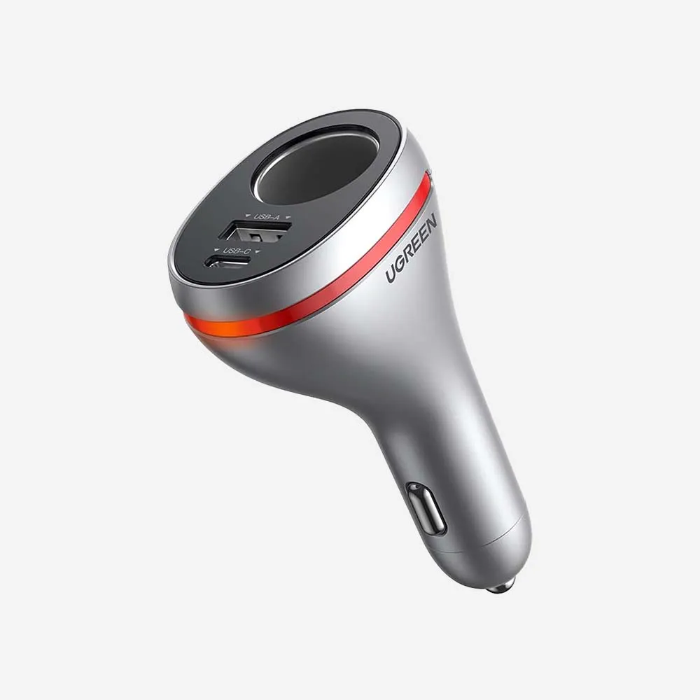 [60712] UGREEN 60712 84W Car Charger 1-Port USB-C & 1-Port USB-A Fast Charging Adapter Gray