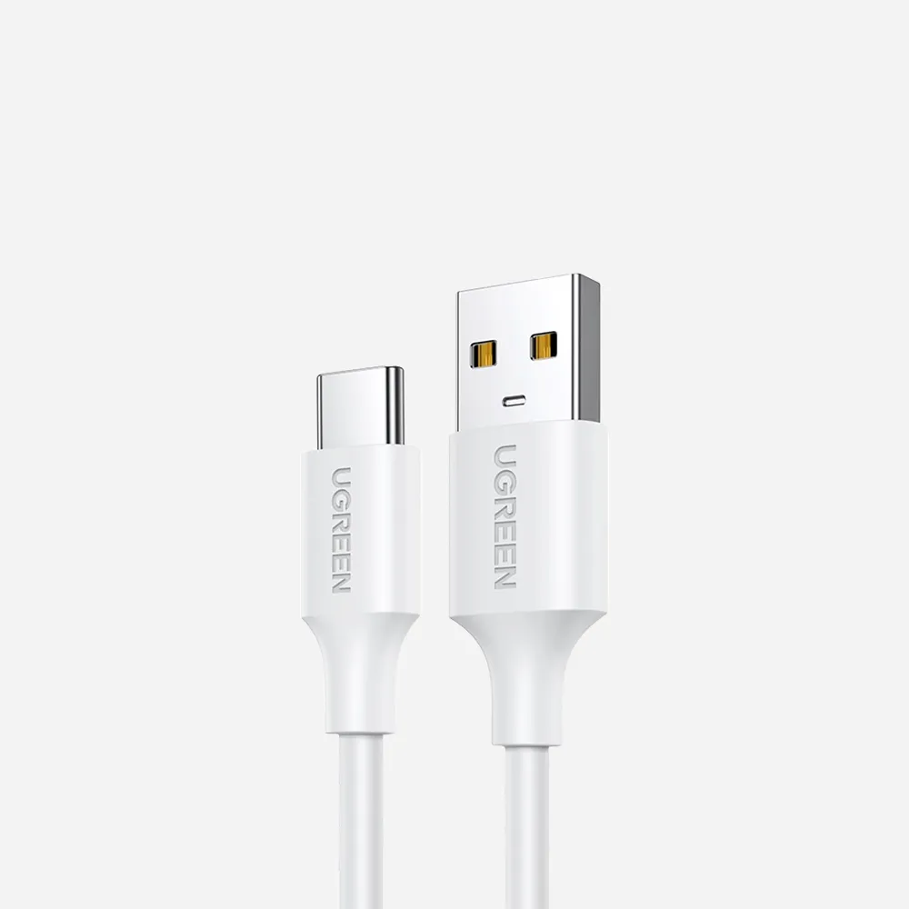 [60123] UGREEN 60123 2m USB-A to USB-C Nickel Plating Cabel White