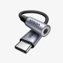 UGREEN 80154 USB-C to 3.5mm Jack DAC Type C Headphone Amplifier Aux Adapter Hi-Fi Stereo Braided Cable 10cm Grey
