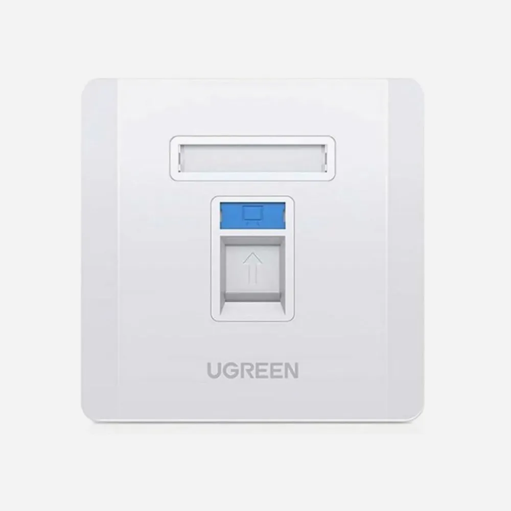 [80180] UGREEN 80180 NW144 Single Port Wall Plate 1pc