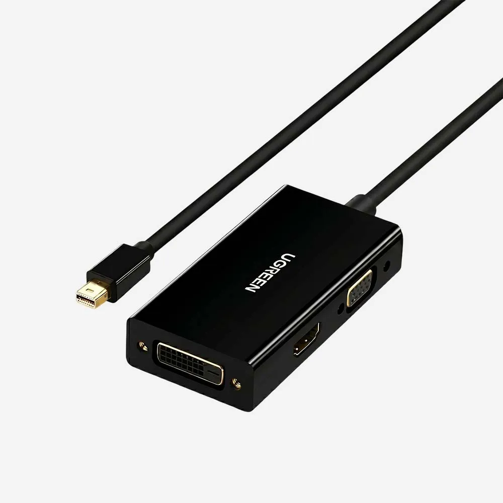 UGREEN 20418 Mini DP to HDMI VGA DVI Converter Black