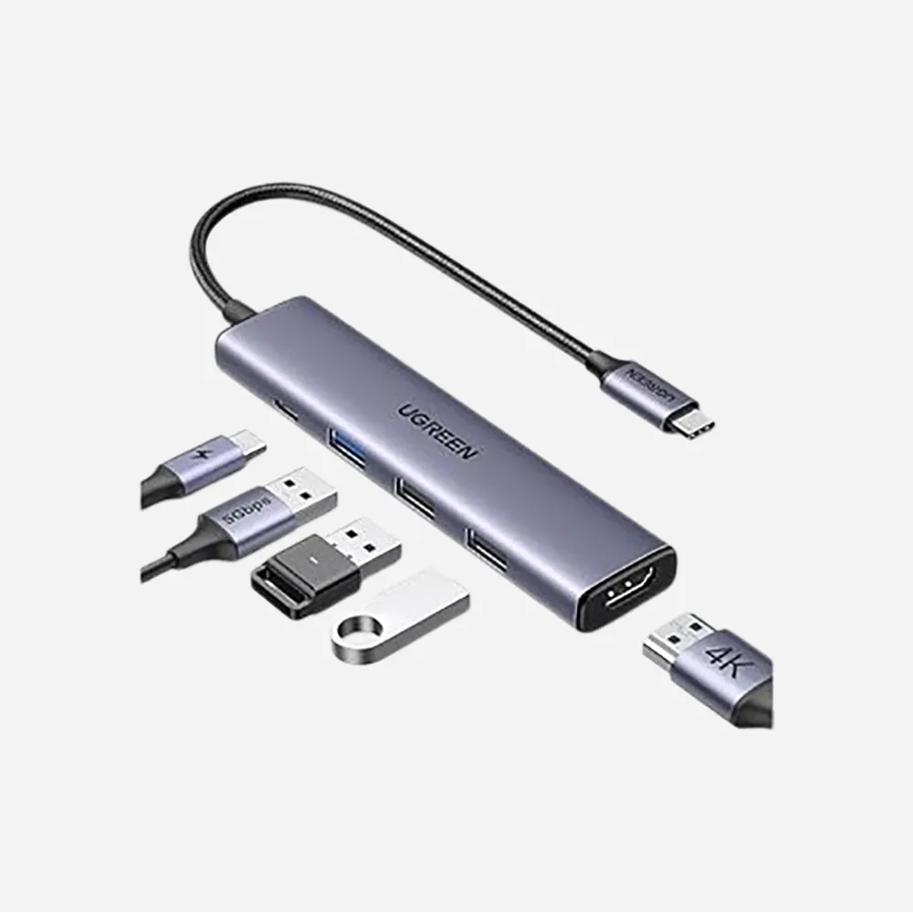 [15596] UGREEN USB-C to HDMI+3*USB 3.0 A+PD Power 5-in-1 - 15596