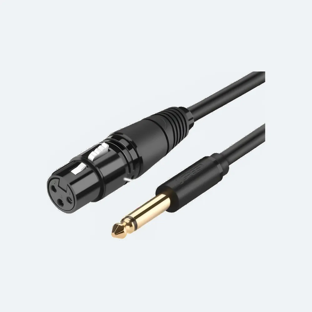 [20721] UGREEN 6.5mm to Cannon female AV-Cable 5m Black-20721