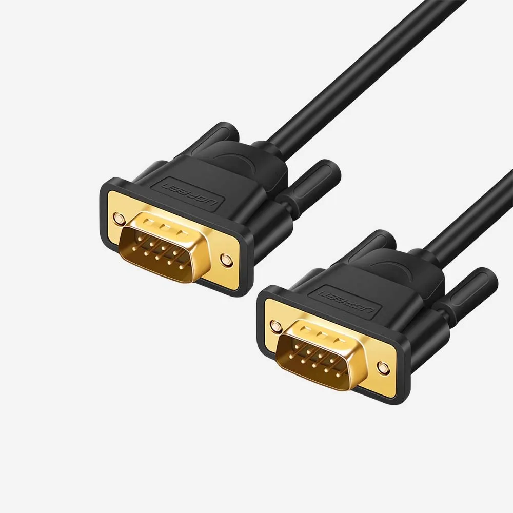 [20153] UGREEN 20153 RS232 DB9 Male to Male 1.5m Cable Black