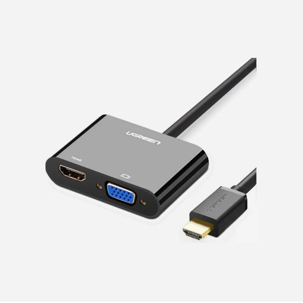 [40744] UGREEN CM101 HDMI to VGA + HDMI Converter Black (40744)