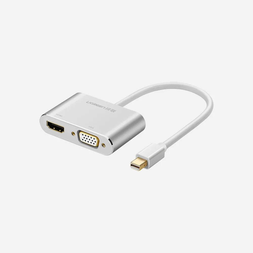 UGREEN 20421 MD115 Mini DP to HDMI+VGA Converter Silver