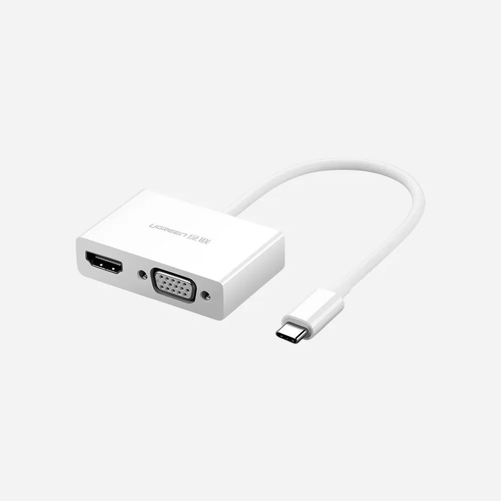 UGREEN 30843 MM123 USB Type C to HDMI+VGA Converter White
