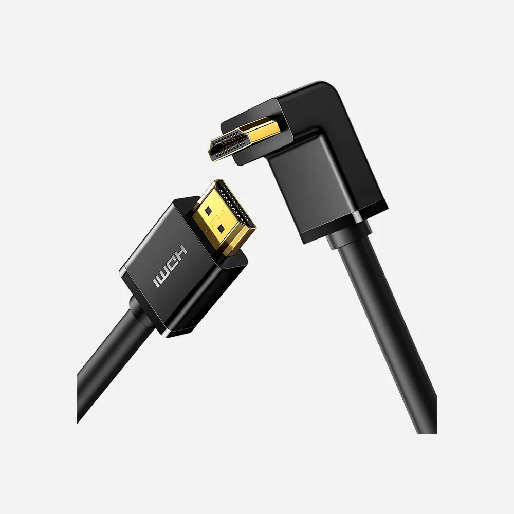 [10173] UGREEN 10173 HD103 2m Right Angel 90 Degree HDMI Cable Black