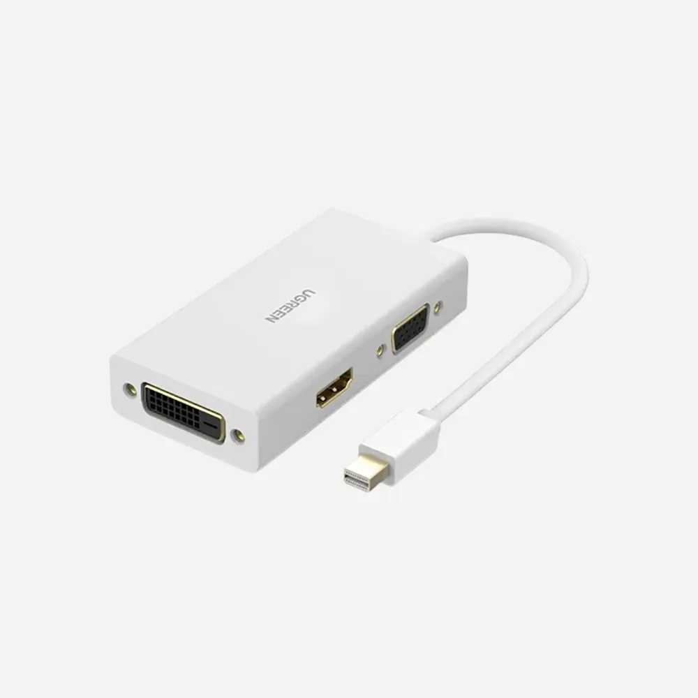 UGREEN MD114 mini DP to HDMI VGA DVI Converter White (20417)