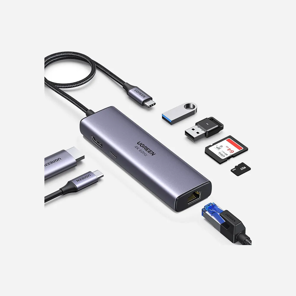 [60515] UGREEN 7-in-1 USB-C Multifunction Hub Adapter / 60515