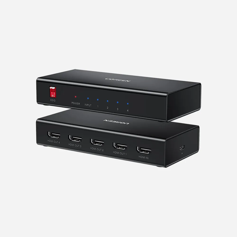 [40202] UGREEN 40202 1×4 HDMI Amplifier Splitter Black