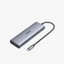 UGREEN 15600 Hub-9 in1-Type C TO 3*USB-3 +VGA+RJ45 +HDMI 4K+PD 100W+SD/TF