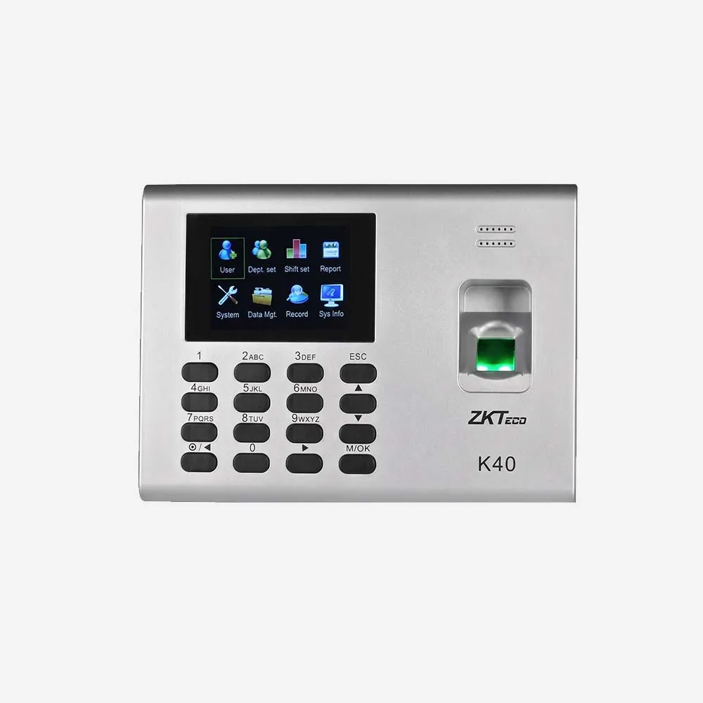 [K40 Pro] ZKTeco K40 Pro Biometric Time & Attendance Terminal Fingerprint & Access Control Card PIN USB LAN